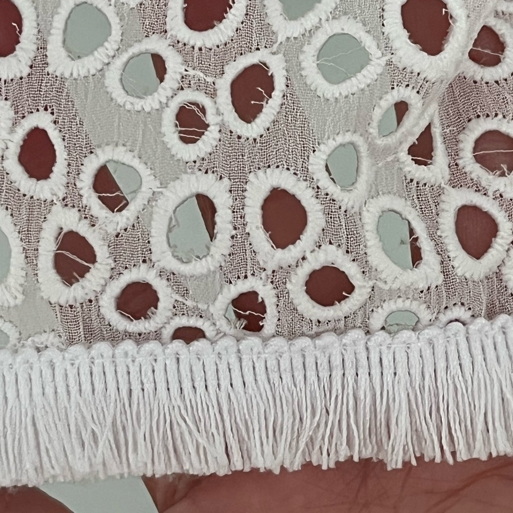 Lilly Pulitzer Lillette Top Resort White Eyelet Crinkle Chiffon Cottagecore XS - Picture 7 of 16